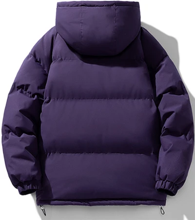 Winter Purple Sports Bubble Coat Purple back