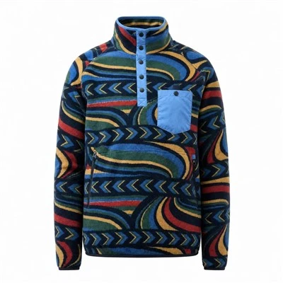 Pulover din lână Retro Wave Aztec Snap-T